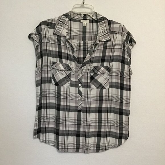 Soft Joie Johnesa Plaid Short Sleeve Top Size L - Picture 7 of 12